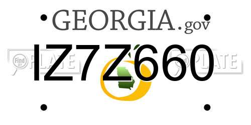 IZ7Z660 Georgia License Plate