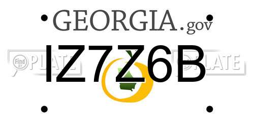 IZ7Z6B Georgia License Plate