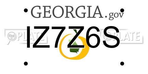 IZ7Z6S Georgia License Plate