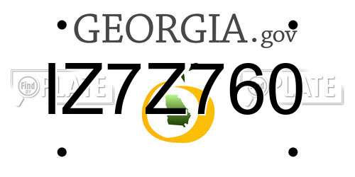 IZ7Z760 Georgia License Plate