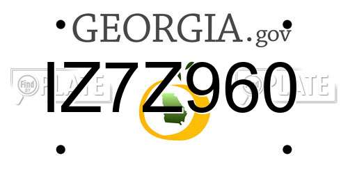 IZ7Z960 Georgia License Plate