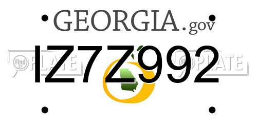 IZ7Z992 Georgia License Plate