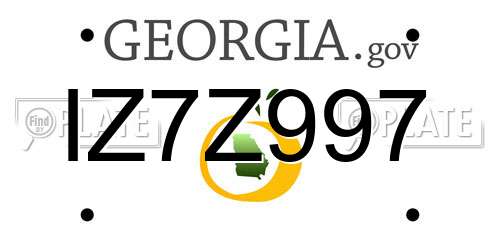 IZ7Z997 Georgia License Plate