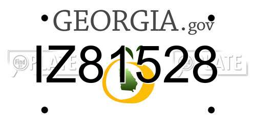 IZ81528 Georgia License Plate