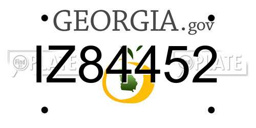 IZ84452 Georgia License Plate