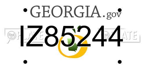 IZ85244 Georgia License Plate