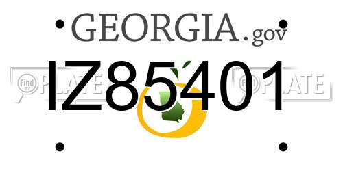 IZ85401 Georgia License Plate