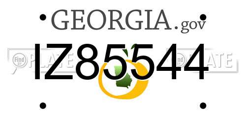 IZ85544 Georgia License Plate