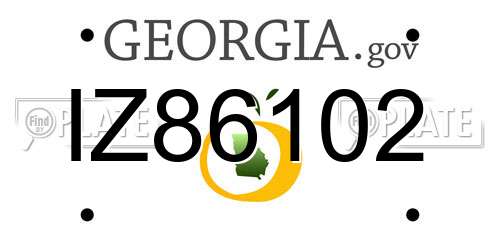 IZ86102 Georgia License Plate
