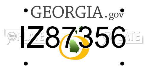 IZ87356 Georgia License Plate