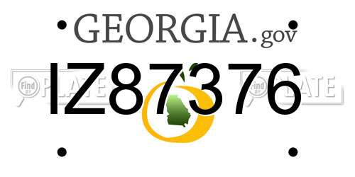 IZ87376 Georgia License Plate