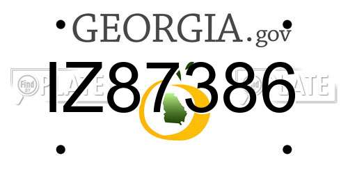 IZ87386 Georgia License Plate