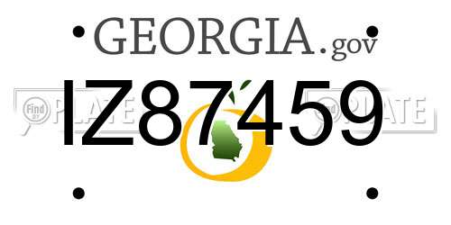 IZ87459 Georgia License Plate