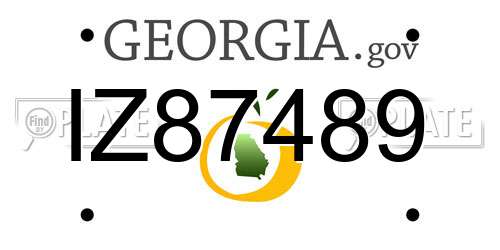 IZ87489 Georgia License Plate