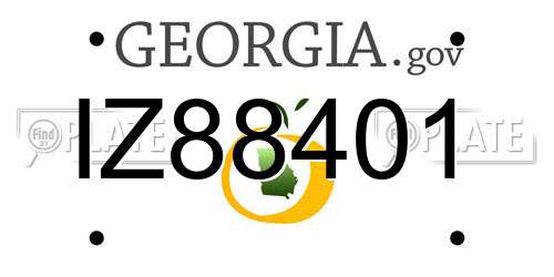 IZ88401 Georgia License Plate