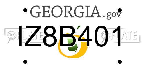 IZ8B401 Georgia License Plate