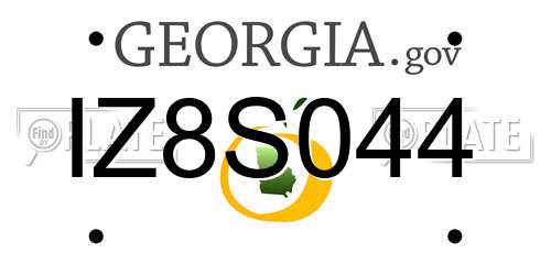 IZ8S044 Georgia License Plate