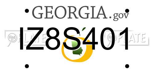 IZ8S401 Georgia License Plate