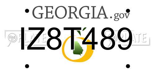 IZ8T489 Georgia License Plate