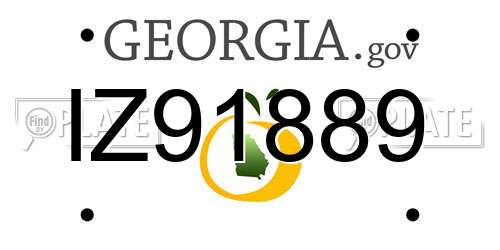 IZ91889 Georgia License Plate