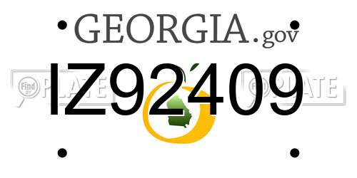 IZ92409 Georgia License Plate