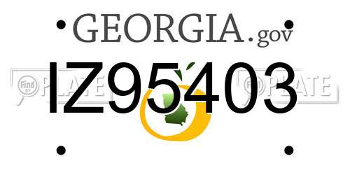 IZ95403 Georgia License Plate