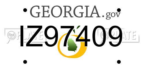 IZ97409 Georgia License Plate