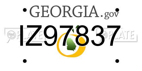 IZ97837 Georgia License Plate
