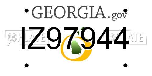 IZ97944 Georgia License Plate