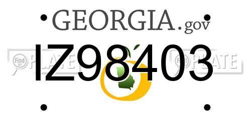 IZ98403 Georgia License Plate