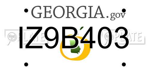 IZ9B403 Georgia License Plate