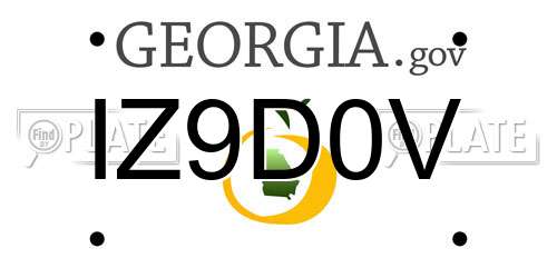 IZ9D0V Georgia License Plate