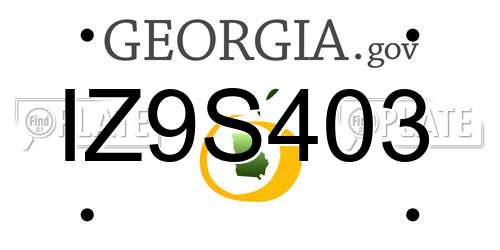 IZ9S403 Georgia License Plate