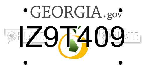 IZ9T409 Georgia License Plate