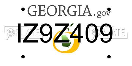 IZ9Z409 Georgia License Plate