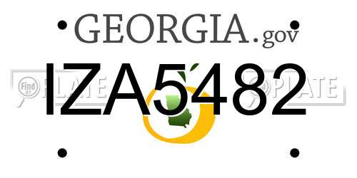 IZA5482 Georgia License Plate