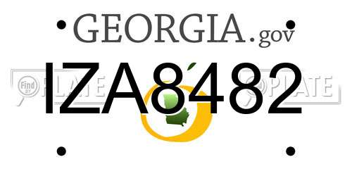 IZA8482 Georgia License Plate