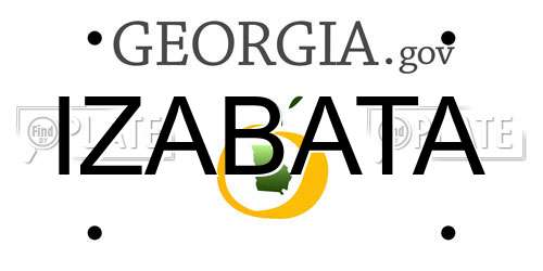 IZABATA Georgia License Plate