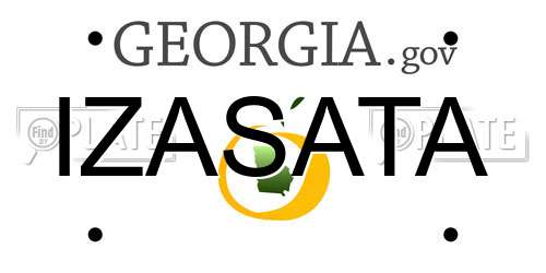 IZASATA Georgia License Plate