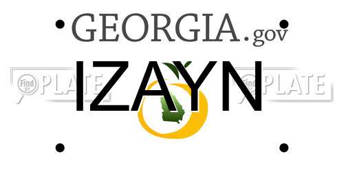IZAYN Georgia License Plate