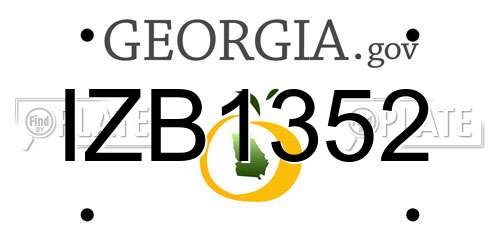 IZB1352 Georgia License Plate