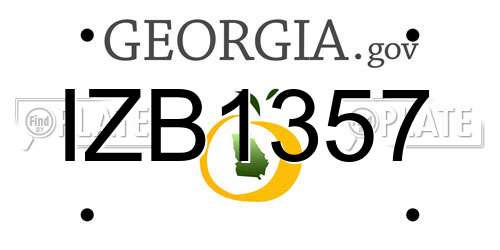 IZB1357 Georgia License Plate
