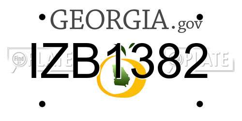 IZB1382 Georgia License Plate