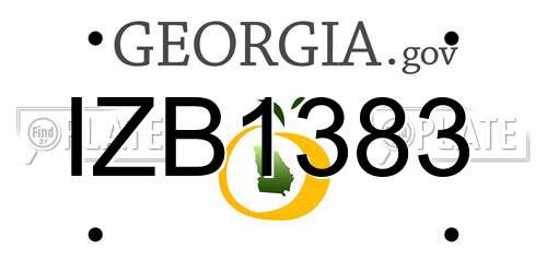 IZB1383 Georgia License Plate