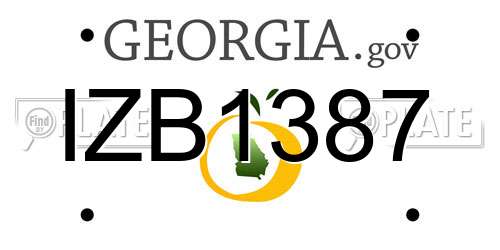 IZB1387 Georgia License Plate
