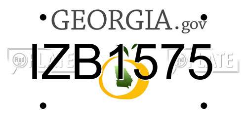 IZB1575 Georgia License Plate