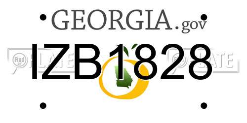 IZB1828 Georgia License Plate