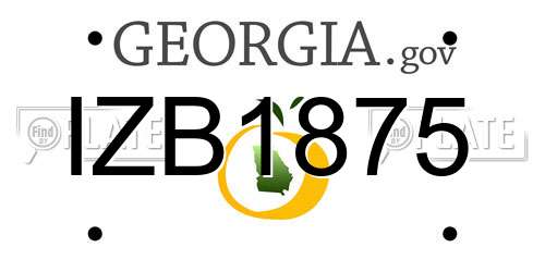 IZB1875 Georgia License Plate
