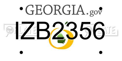 IZB2356 Georgia License Plate