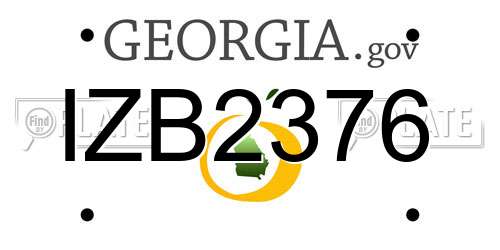 IZB2376 Georgia License Plate